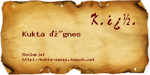 Kukta Ágnes névjegykártya