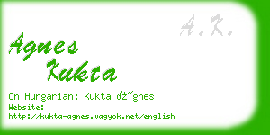 agnes kukta business card